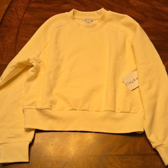 Athleta Women's Soft Magnolia White Crew Neck Sweatshirt - Picture 3 of 7